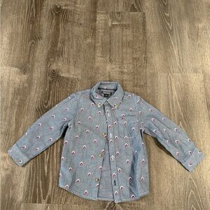 Tommy Hilfiger Kids Blue Button Down Shirt with Pattern